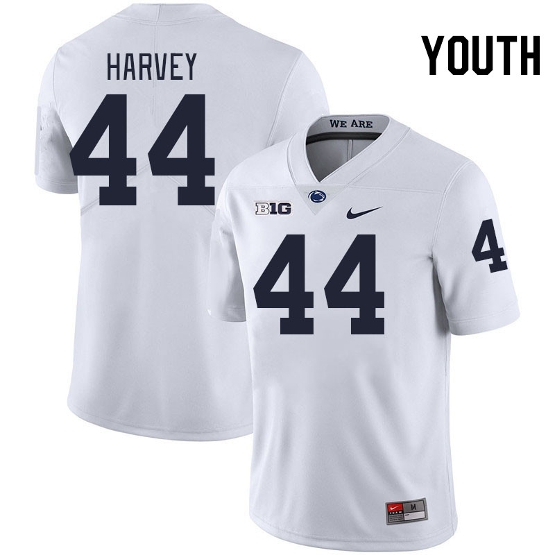 Youth #44 Jaylen Harvey Penn State Nittany Lions College Football Jerseys Stitched-White